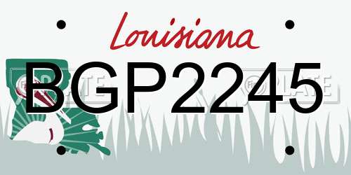 BGP2245 Louisiana License Plate