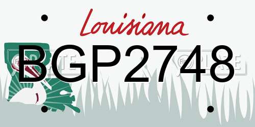 BGP2748 Louisiana License Plate