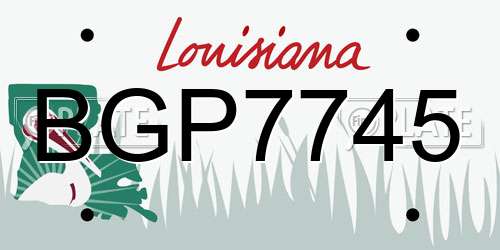 BGP7745 Louisiana License Plate