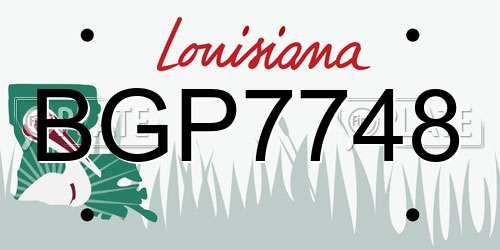 BGP7748 Louisiana License Plate