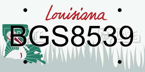 BGS8539 Louisiana License Plate