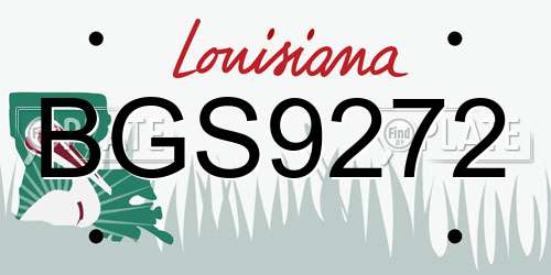 BGS9272 Louisiana License Plate