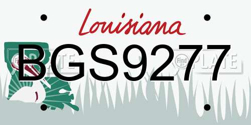 BGS9277 Louisiana License Plate