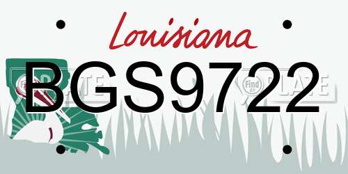 BGS9722 Louisiana License Plate