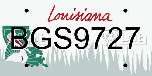 BGS9727 Louisiana License Plate