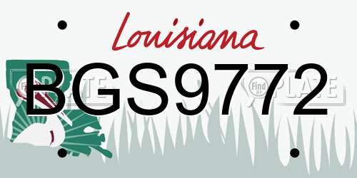 BGS9772 Louisiana License Plate