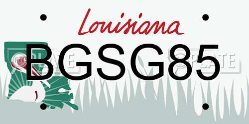BGSG85 Louisiana License Plate