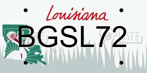BGSL72 Louisiana License Plate