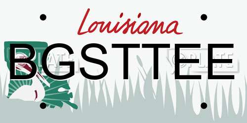 BGSTTEE Louisiana License Plate