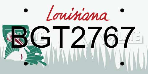 BGT2767 Louisiana License Plate