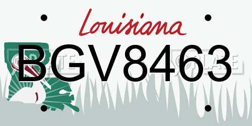 BGV8463 Louisiana License Plate