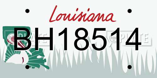 BH18514 Louisiana License Plate