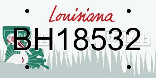 BH18532 Louisiana License Plate