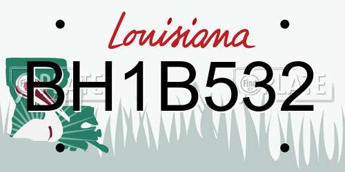 BH1B532 Louisiana License Plate