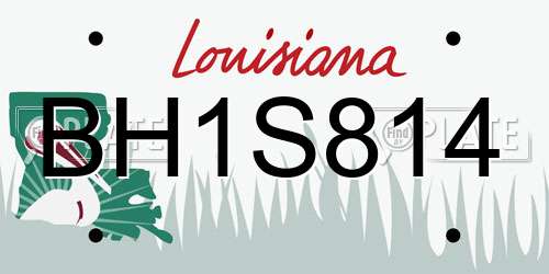 BH1S814 Louisiana License Plate