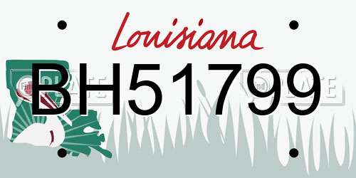 BH51799 Louisiana License Plate