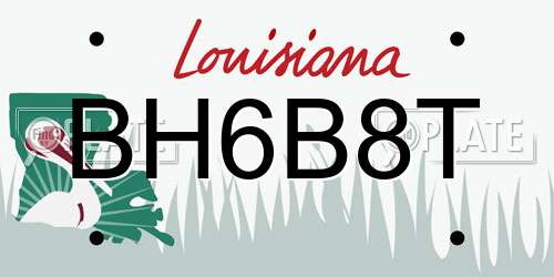 BH6B8T Louisiana License Plate