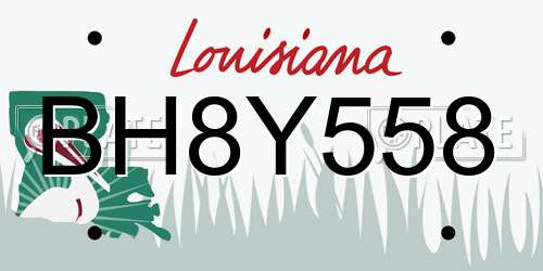 BH8Y558 Louisiana License Plate