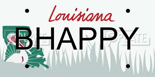 BHAPPY Louisiana License Plate