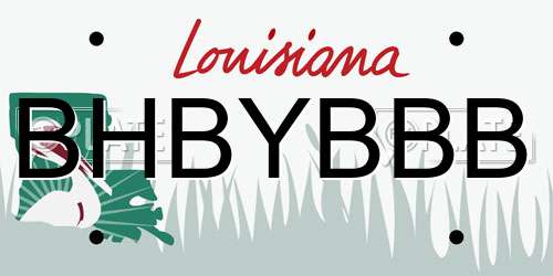 BHBYBBB Louisiana License Plate
