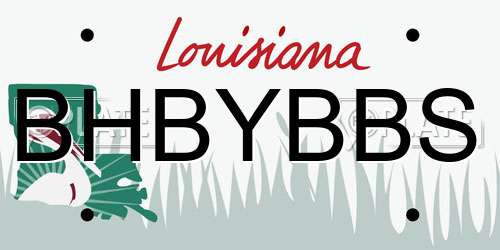 BHBYBBS Louisiana License Plate