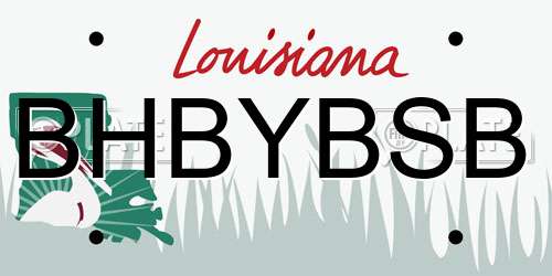 BHBYBSB Louisiana License Plate