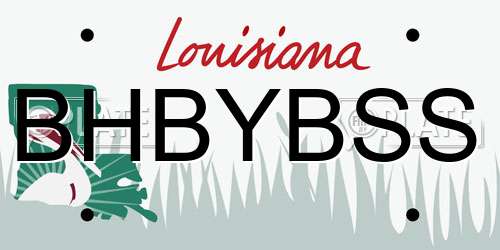 BHBYBSS Louisiana License Plate