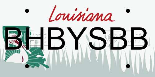BHBYSBB Louisiana License Plate