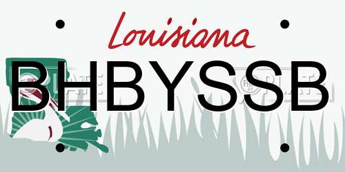 BHBYSSB Louisiana License Plate