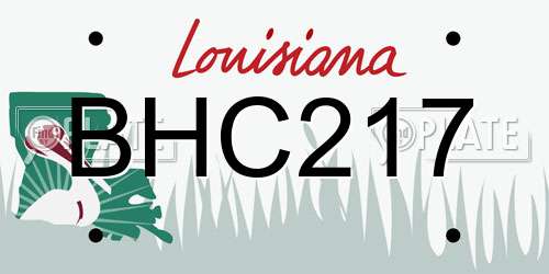 BHC217 Louisiana License Plate