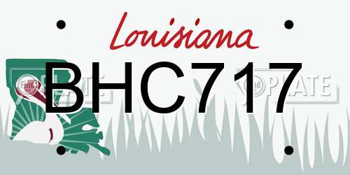 BHC717 Louisiana License Plate