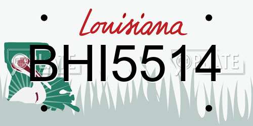 BHI5514 Louisiana License Plate