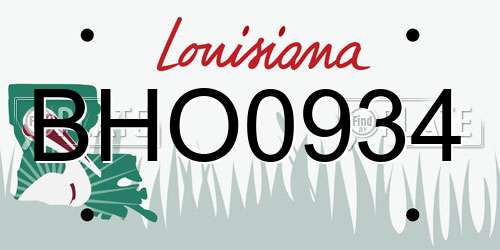 BHO0934 Louisiana License Plate