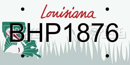BHP1876 Louisiana License Plate