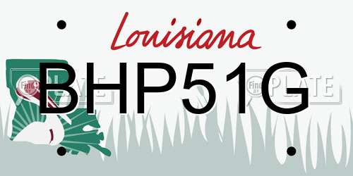 BHP51G Louisiana License Plate