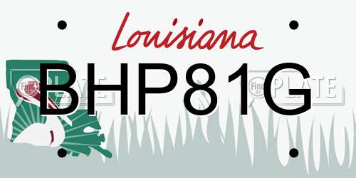 BHP81G Louisiana License Plate