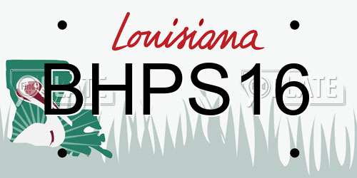 BHPS16 Louisiana License Plate