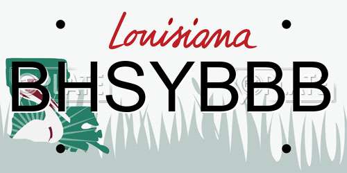 BHSYBBB Louisiana License Plate