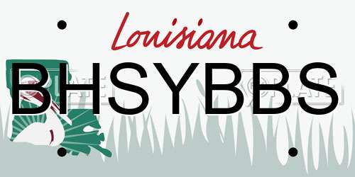 BHSYBBS Louisiana License Plate