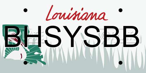 BHSYSBB Louisiana License Plate