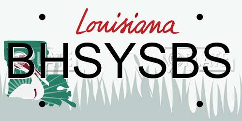 BHSYSBS Louisiana License Plate