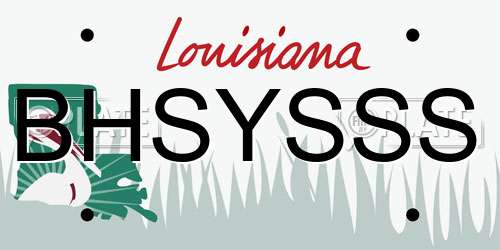 BHSYSSS Louisiana License Plate