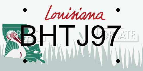 BHTJ97 Louisiana License Plate