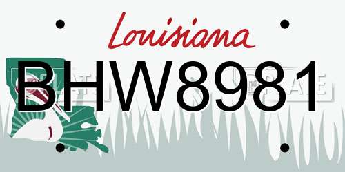 BHW8981 Louisiana License Plate