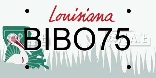 BIBO75 Louisiana License Plate