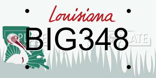 BIG348 Louisiana License Plate