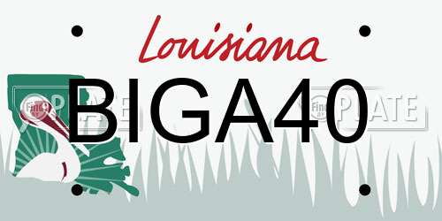 BIGA40 Louisiana License Plate