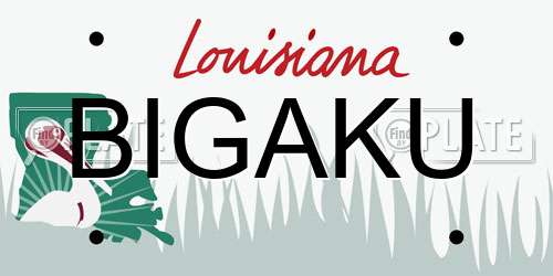 BIGAKU Louisiana License Plate