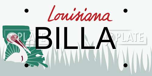 BILLA Louisiana License Plate
