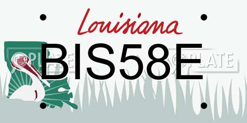 BIS58E Louisiana License Plate